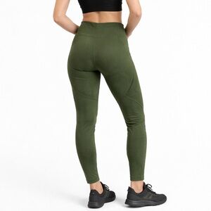 7/8 High-Waisted Leggings Dark Olive ribbed XXL Gym Activewear Workout Leggings